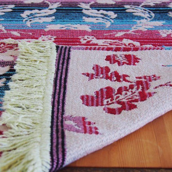 Floral Reversible Turkish Runner Rug - 118" x 32" - Picture 3 of 3